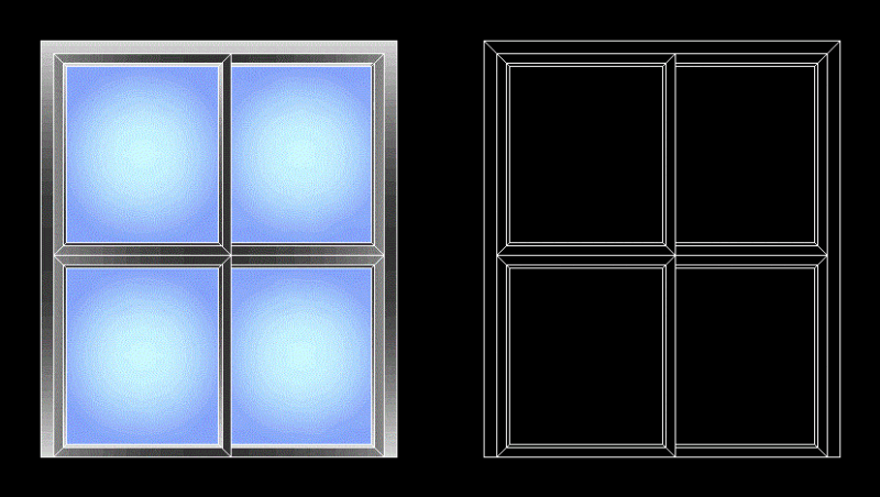 Aluminium Sliding Door DWG Block for AutoCAD