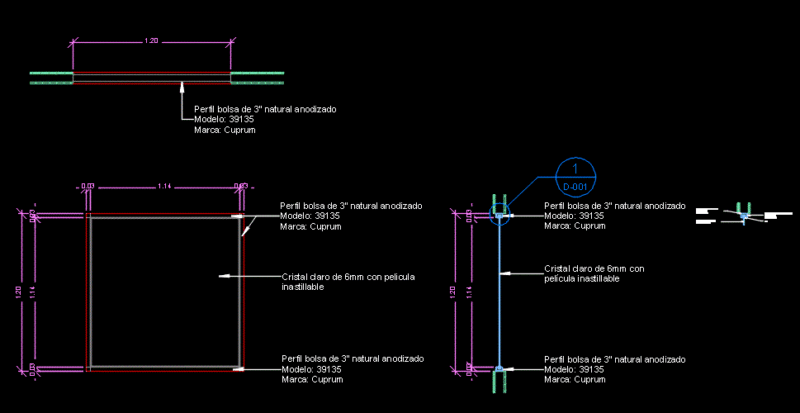 Aluminium Window Detail DWG Detail for AutoCAD