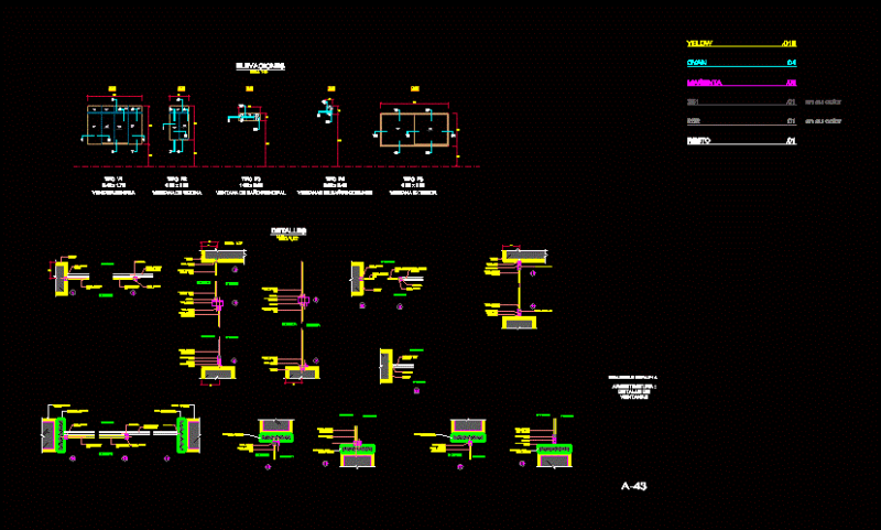 Aluminum Windows DWG Detail for AutoCAD