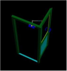 Aluminum Windows Door 1800×800 Open DWG Block for AutoCAD