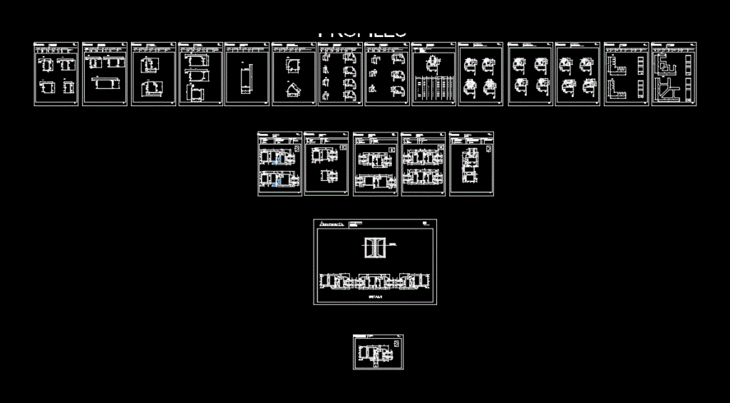 Aluminum Windows Gold P46 DWG Detail for AutoCAD