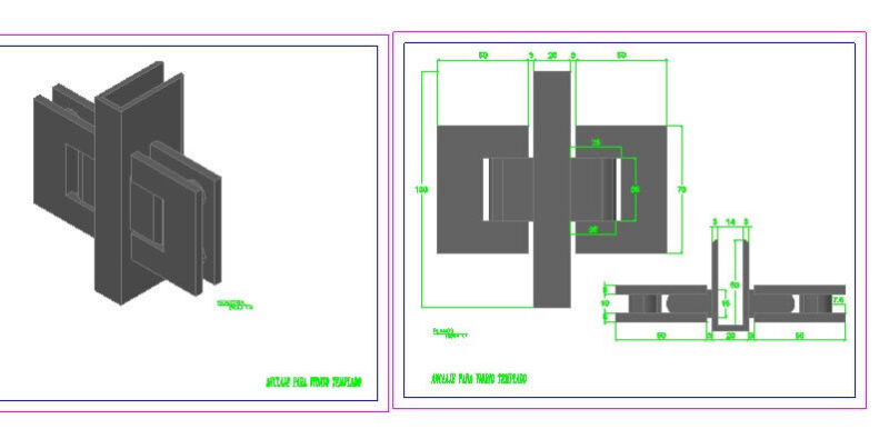 Anchor For Template Glass DWG Plan for AutoCAD