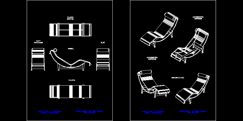 Le Corbusier Chair 2D DWG Block for AutoCAD • Designs CAD