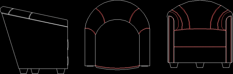 Armchair Vicenza DWG Block for AutoCAD