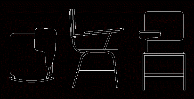 Armchair Plant And Elevations DWG Plan for AutoCAD