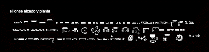 Armchairs DWG Elevation for AutoCAD