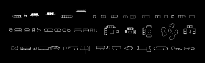 Armchairs DWG Plan for AutoCAD