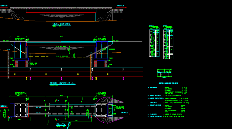 Armed Concrete Bridge 2D DWG Section for AutoCAD