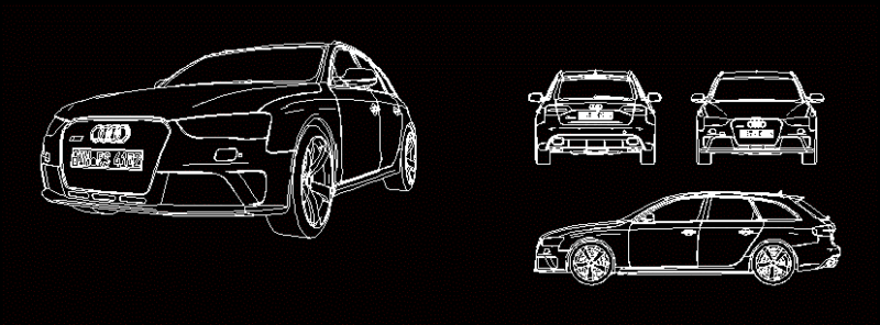 Audi Rs4 DWG Block for AutoCAD