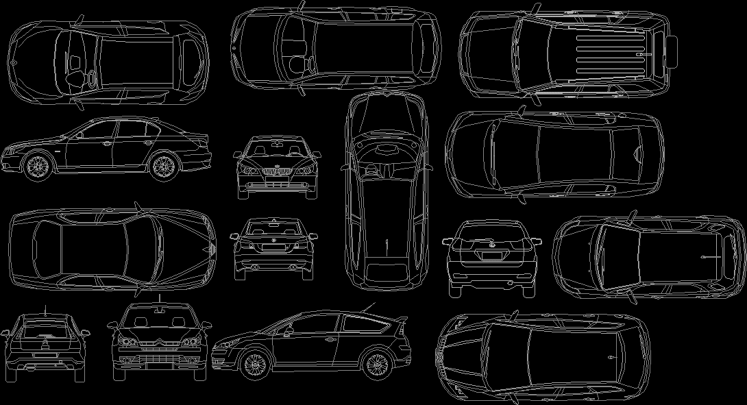 3d car cad block