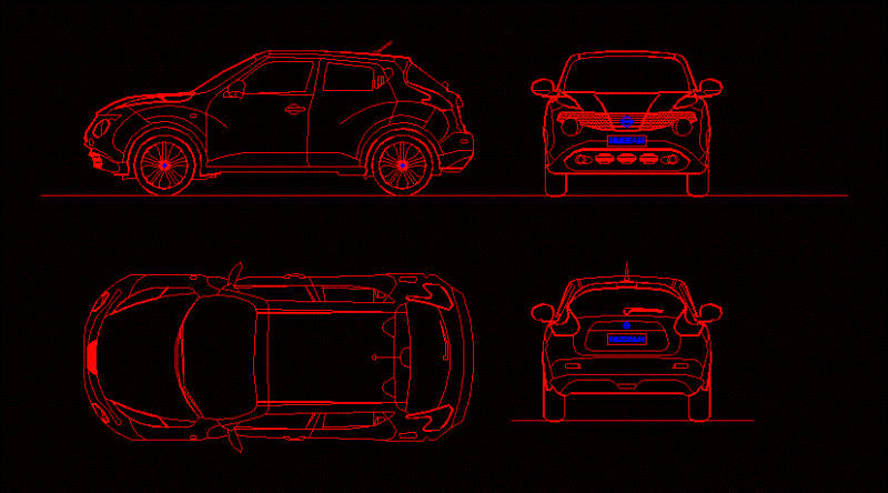 Auto Nissan Juke 2D DWG Block for AutoCAD