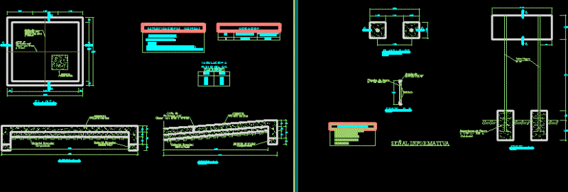 Baden Detailed And Informative Sign DWG Detail for AutoCAD