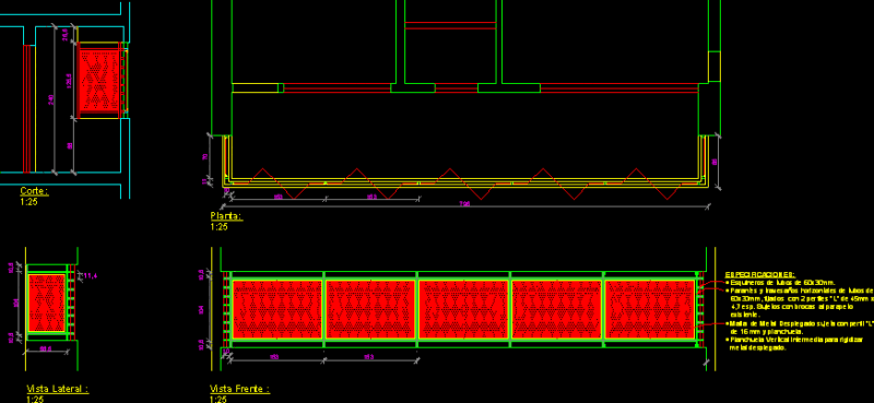 Balcony Grille DWG Detail for AutoCAD