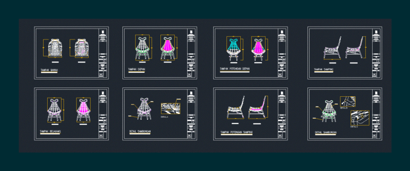 Banana Easy Chair – 2D DWG Plan for AutoCAD