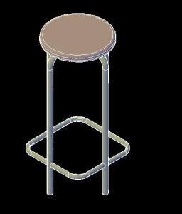 Bar Chair 3D DWG Model for AutoCAD