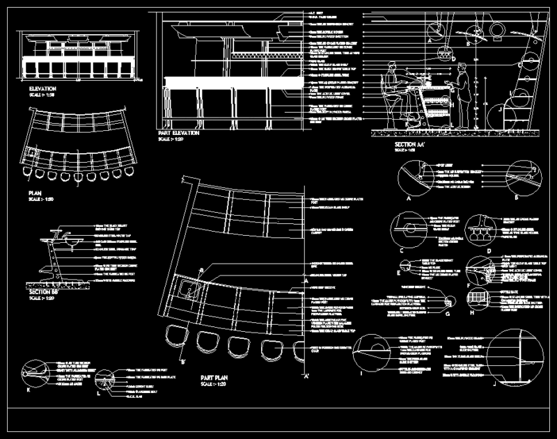 Bar Counter DWG Section for AutoCAD