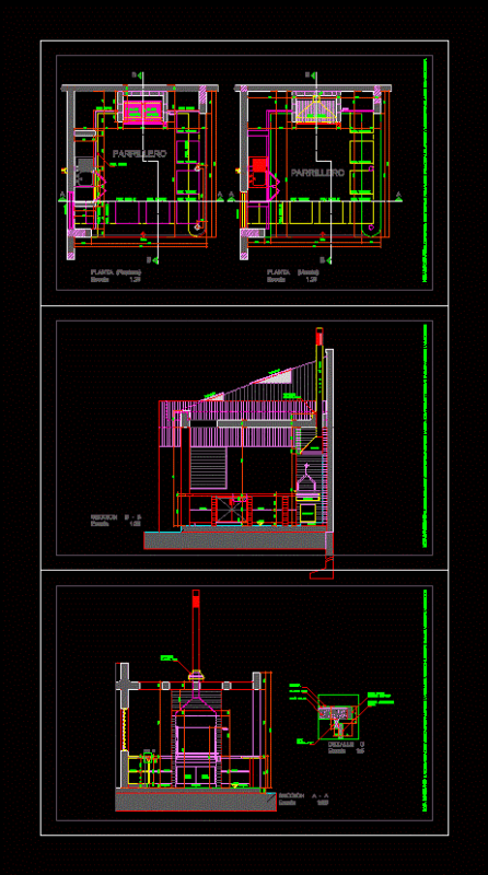 Barbecue Corner DWG Elevation for AutoCAD