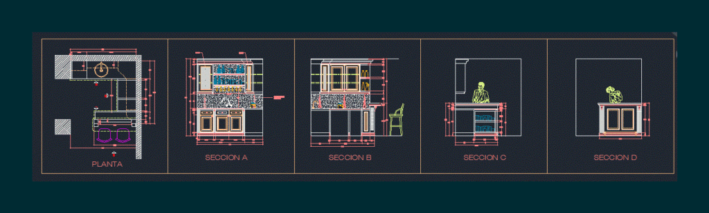 Bar Furniture Details DWG Detail for AutoCAD