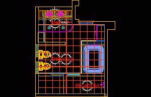 Bathroom with Applied Materials Ready for Render 3D DWG Model for AutoCAD