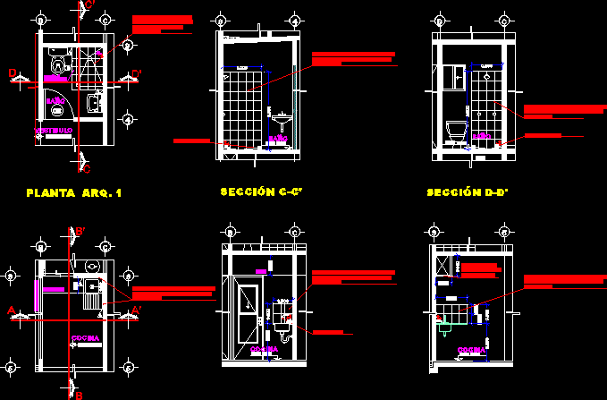 Bathroom Details DWG Section for AutoCAD • Designs CAD