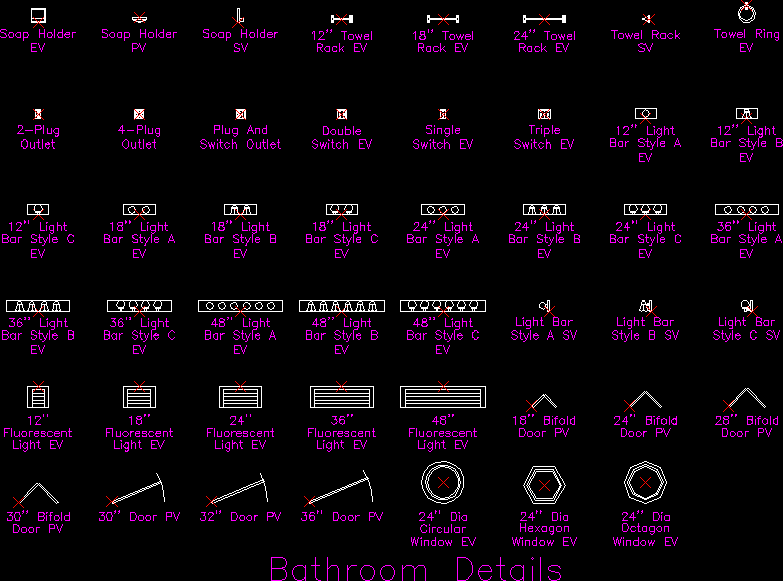 Bathroom Symbols DWG Block for AutoCAD   Designs CAD