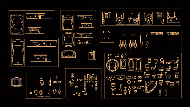 Bathroom Furniture 2D DWG Block for AutoCAD