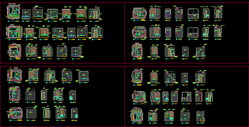 Bathrooms – Designs DWG Block for AutoCAD
