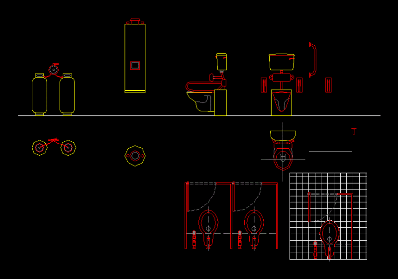 Bathrooms And Plumbing DWG Block for AutoCAD