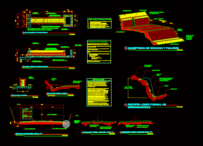 Batter And Roads DWG Detail for AutoCAD