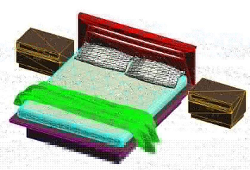Bed 3D DWG Model for AutoCAD