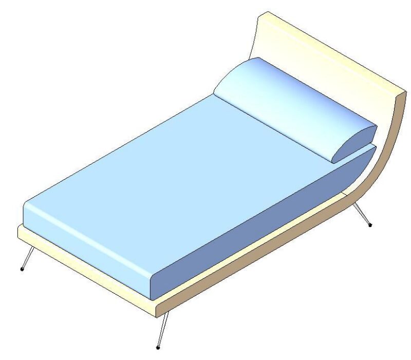 Bed 3D DWG Model for AutoCAD