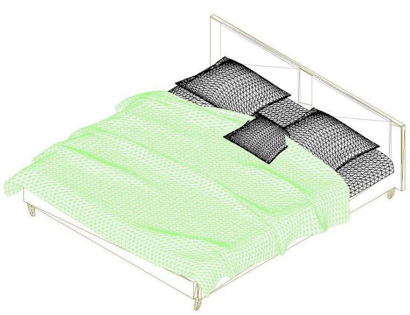 Bed 3D DWG Model for AutoCAD