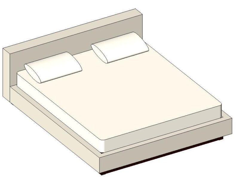 Bed 3D DWG Model for AutoCAD