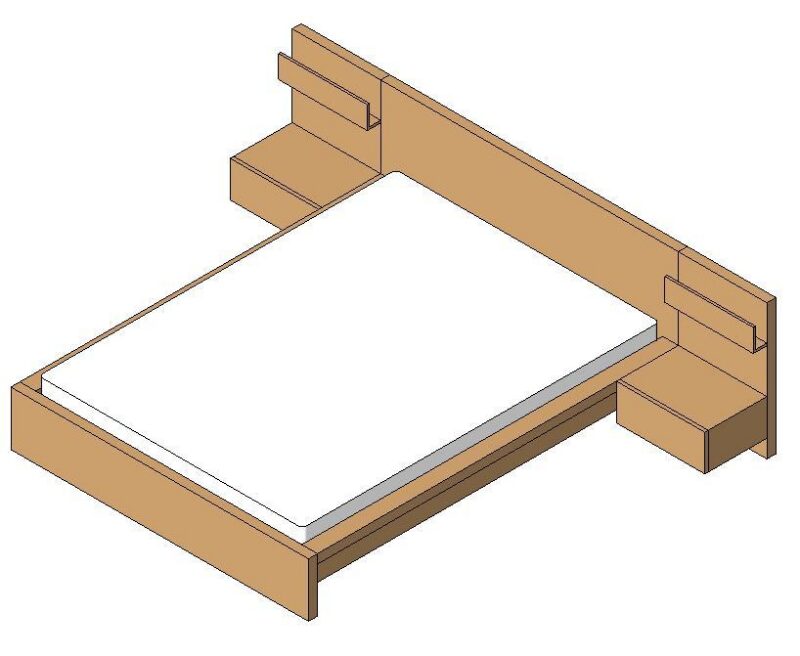 Bed 3D DWG Model for AutoCAD