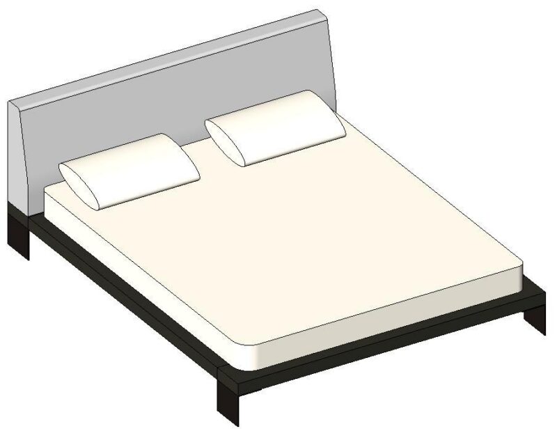 Bed 3D DWG Model for AutoCAD