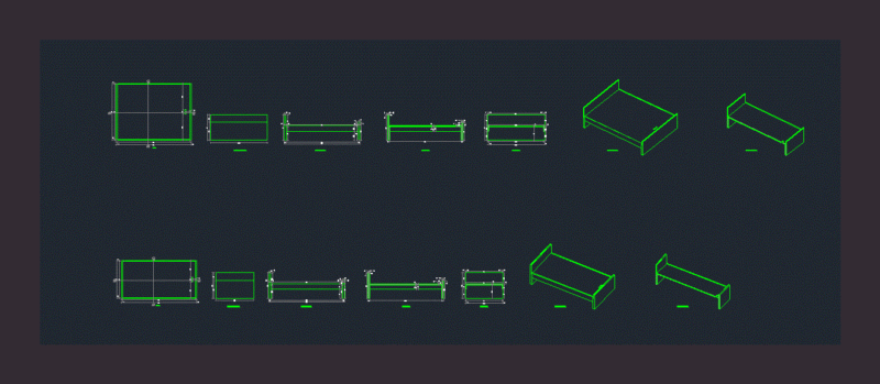 Bed DWG Block for AutoCAD