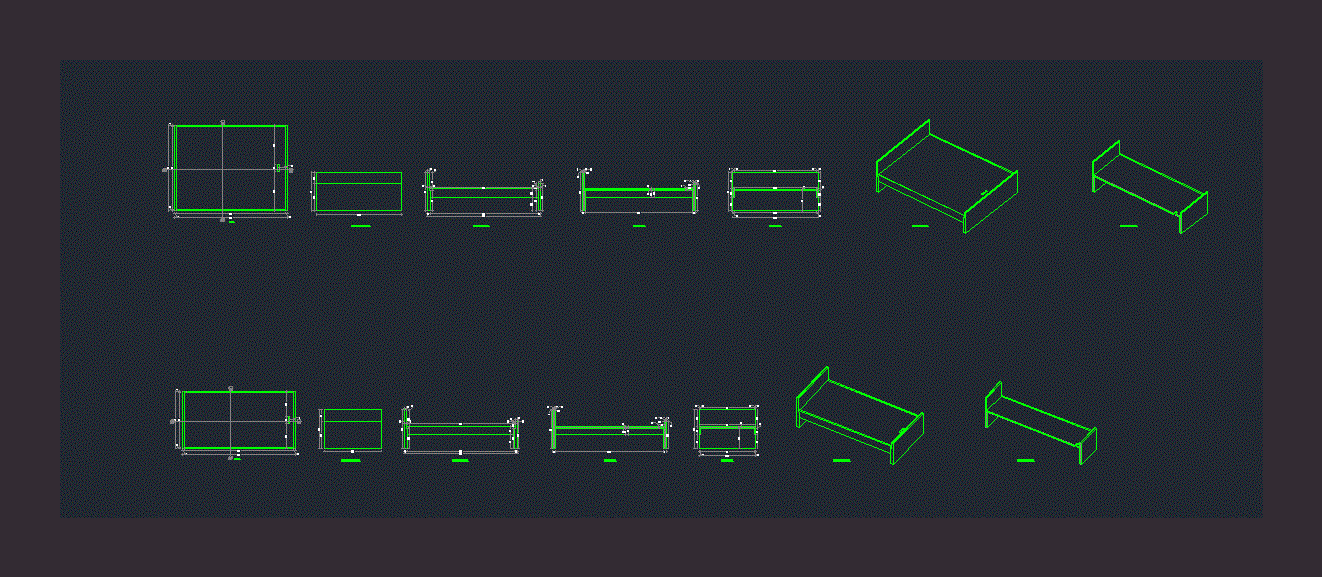 Детская кровать dwg