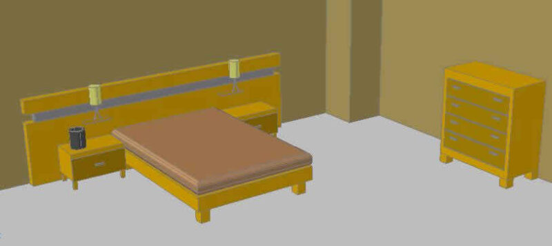 Bedroom 3D DWG Model for AutoCAD