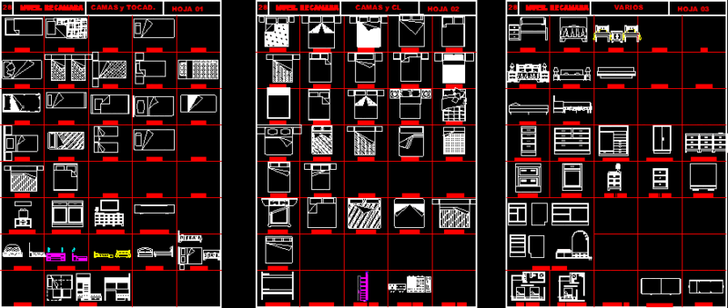 Bedroom Furniture 2D DWG Block for AutoCAD