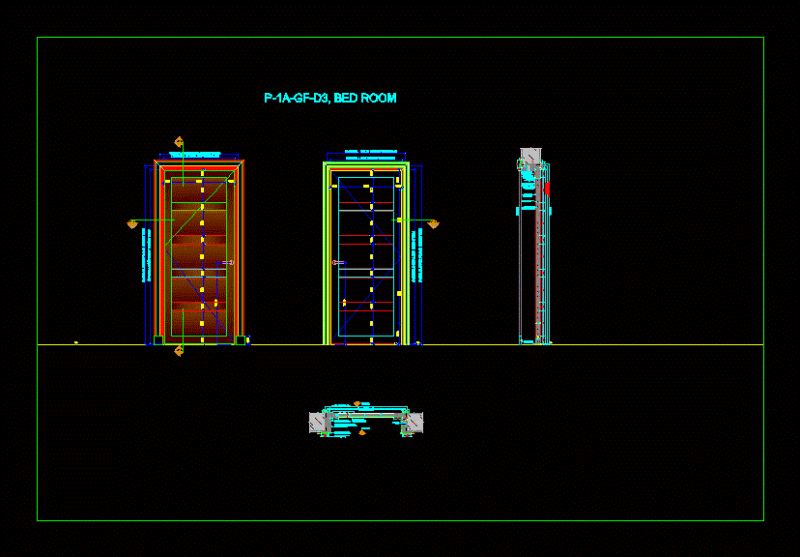 Bed Room Door Details DWG Detail for AutoCAD