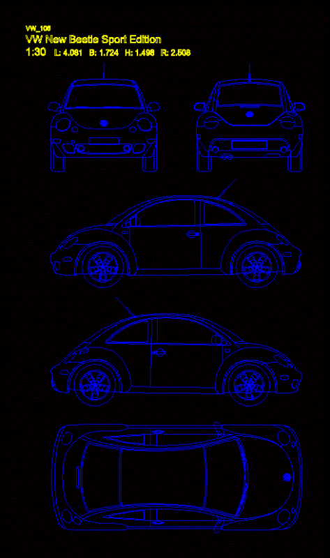 Beetle Sport Edition DWG Block for AutoCAD