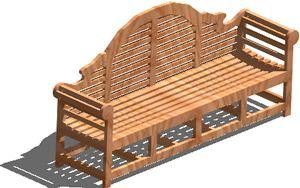 Headboard Bench 3D DWG Model for AutoCAD