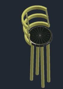 Bench 3D DWG Model for AutoCAD