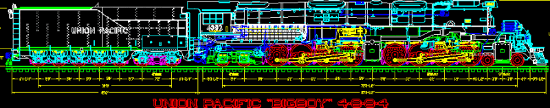 Bigboy Locomotive DWG Block for AutoCAD