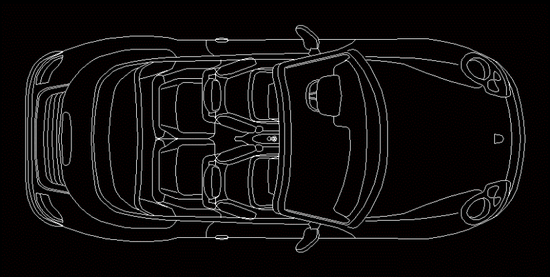 Block Car Plan 2D DWG Plan for AutoCAD