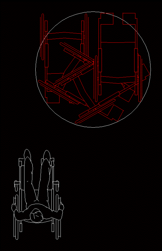 Block Disabled – Minimum Turning Radius DWG Block for AutoCAD