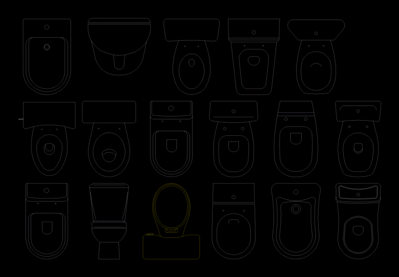 Blocks (Toilets) DWG Detail for AutoCAD