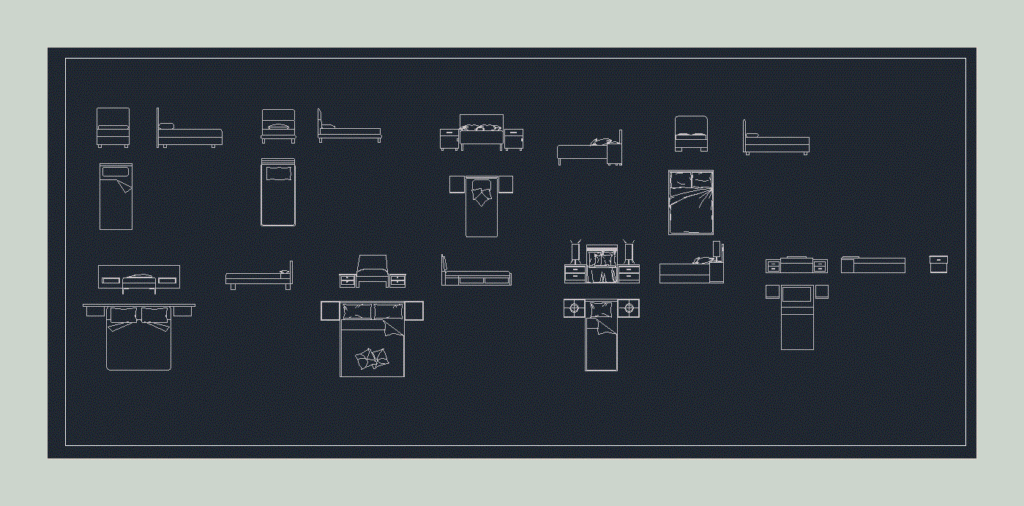 Blocks Beds DWG Block for AutoCAD