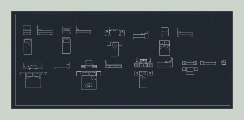 Blocks Beds DWG Block for AutoCAD