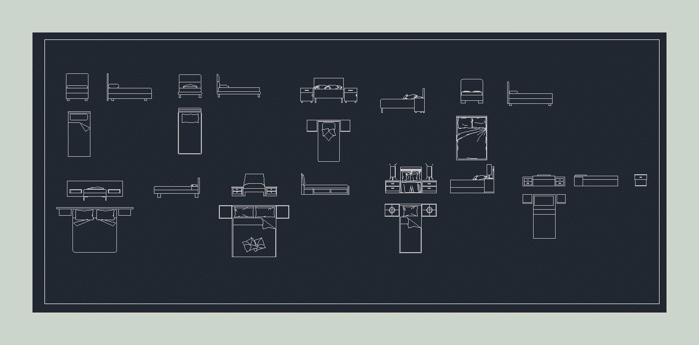 Спальни dwg